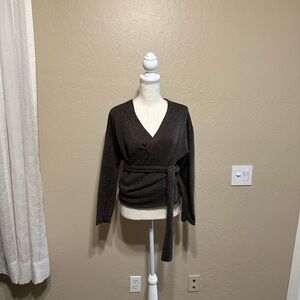 Brown Wrap Sweater NWT